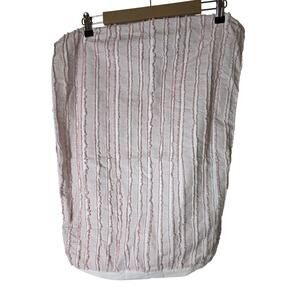 RACHEL ZOE Pink White Textured Raised Cotton STANDARD Pillow Shams Set of 2